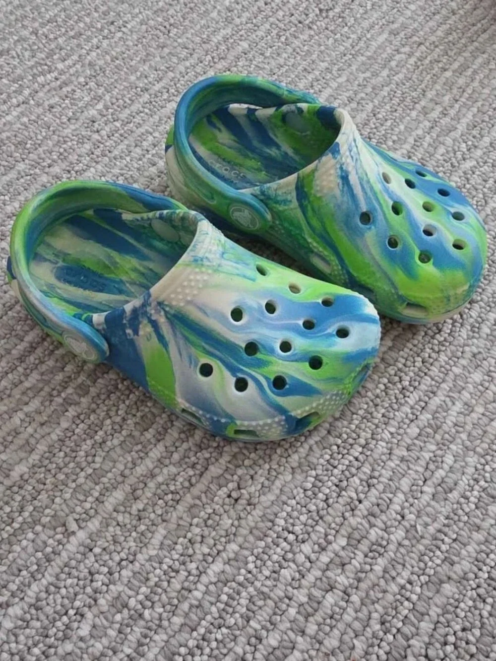 Kids Tie-Dye Clog Sandals - Blue & Green